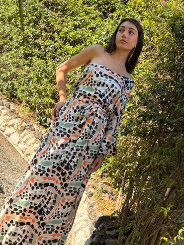 Minerva Kafta Dress Stampa Abstract