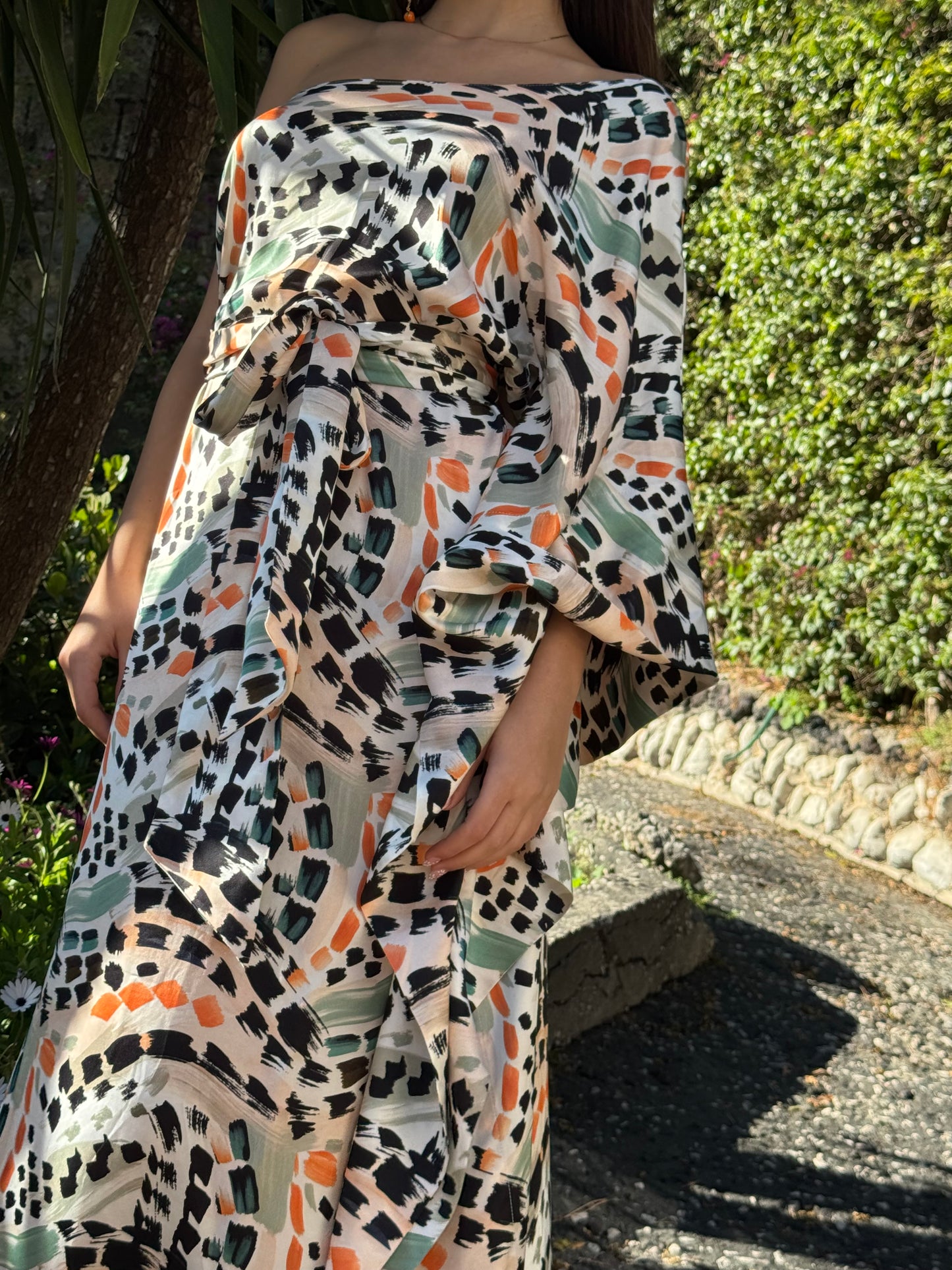 Minerva Kafta Dress Stampa Abstract