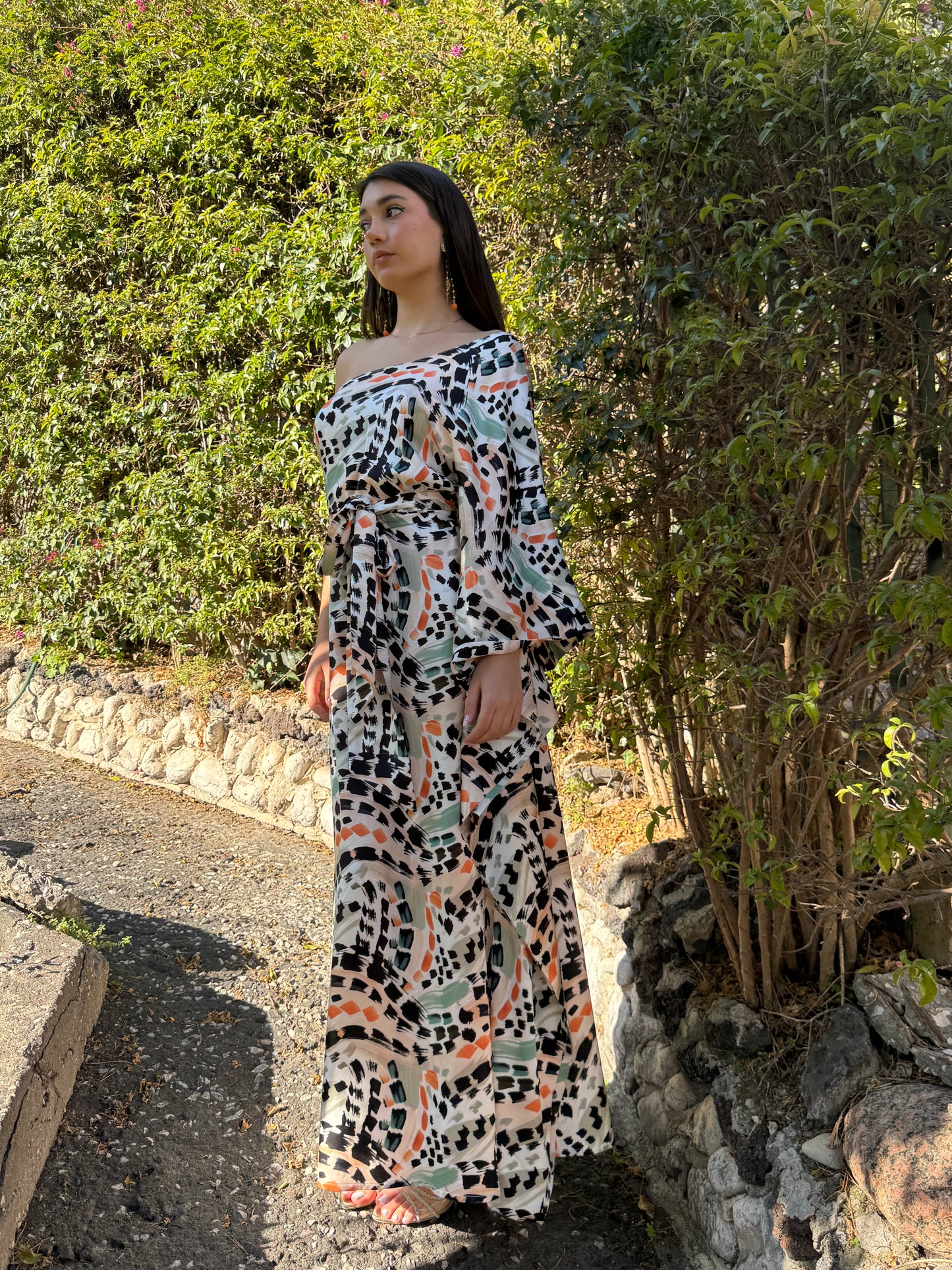 Minerva Kafta Dress Stampa Abstract