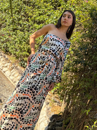 Minerva Kafta Dress Stampa Abstract