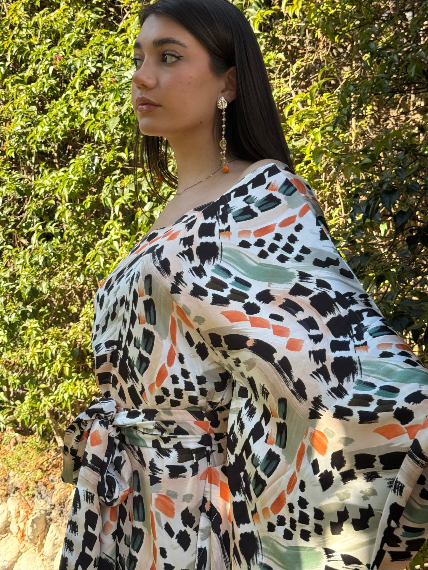 Minerva Kafta Dress Stampa Abstract