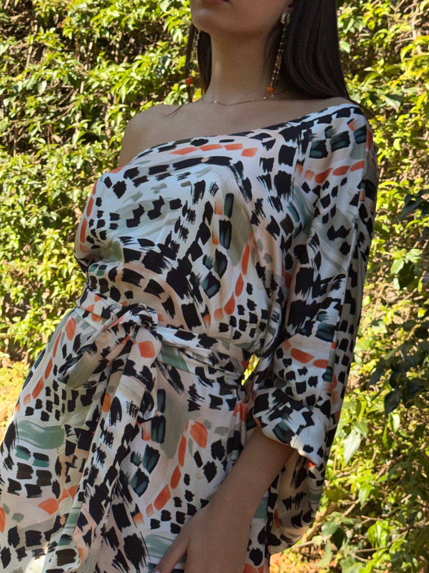 Minerva Kafta Dress Stampa Abstract