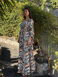Minerva Kafta Dress Stampa Abstract
