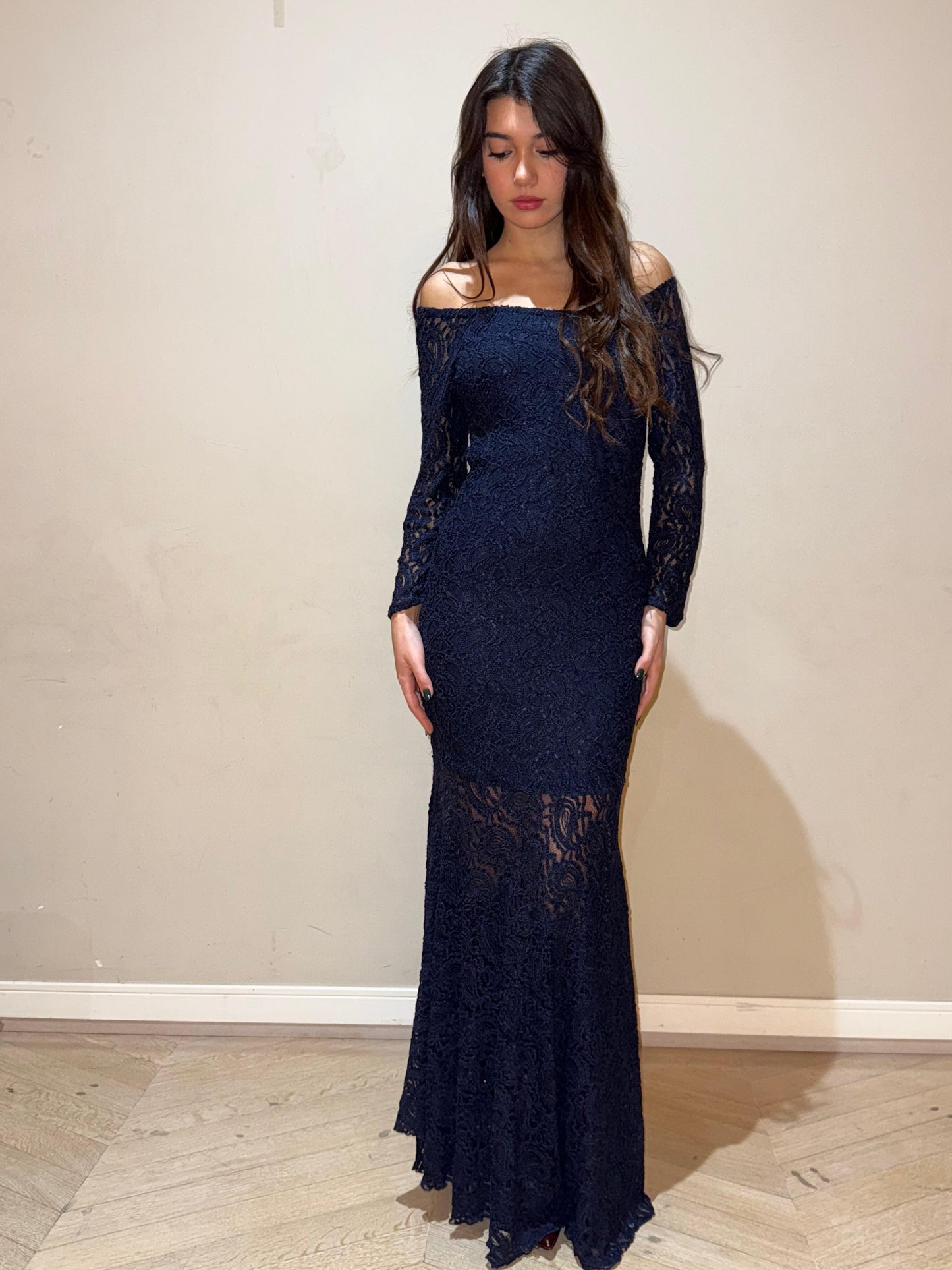 Siren Lace Dress Blue