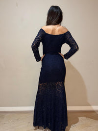 Siren Lace Dress Blue